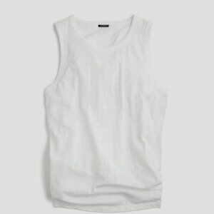 JCrew boyfriend tie-back cotton white tank top scoop neck size Small women teen